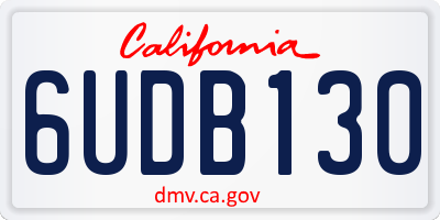 CA license plate 6UDB130
