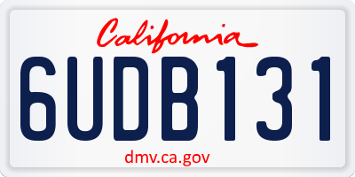 CA license plate 6UDB131