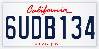 CA license plate 6UDB134