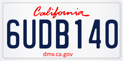 CA license plate 6UDB140