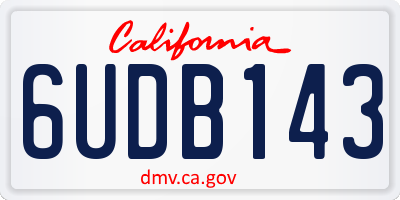 CA license plate 6UDB143