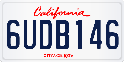 CA license plate 6UDB146