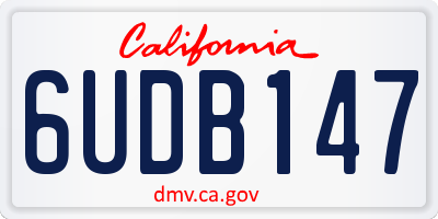 CA license plate 6UDB147