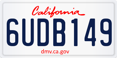 CA license plate 6UDB149