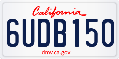 CA license plate 6UDB150