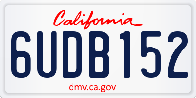 CA license plate 6UDB152