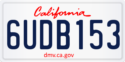 CA license plate 6UDB153