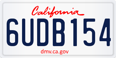 CA license plate 6UDB154