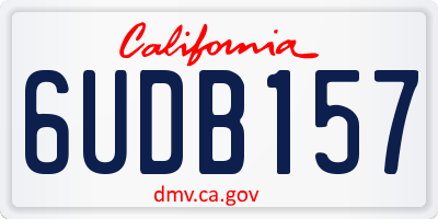 CA license plate 6UDB157
