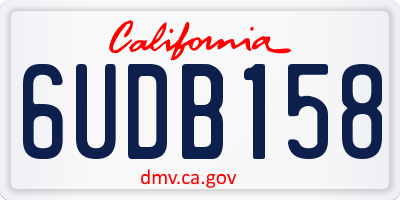 CA license plate 6UDB158