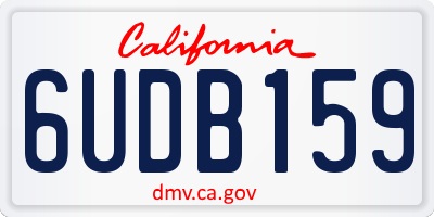CA license plate 6UDB159