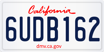CA license plate 6UDB162