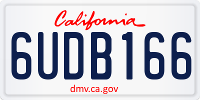 CA license plate 6UDB166