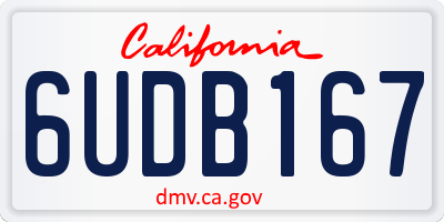 CA license plate 6UDB167