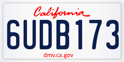 CA license plate 6UDB173