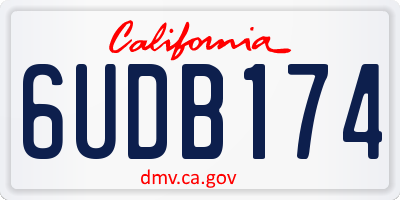 CA license plate 6UDB174