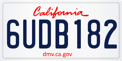 CA license plate 6UDB182