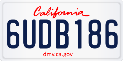 CA license plate 6UDB186