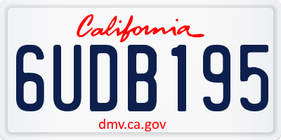 CA license plate 6UDB195