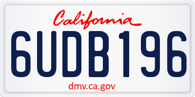 CA license plate 6UDB196