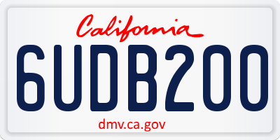 CA license plate 6UDB200