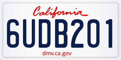 CA license plate 6UDB201