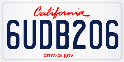 CA license plate 6UDB206