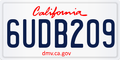 CA license plate 6UDB209