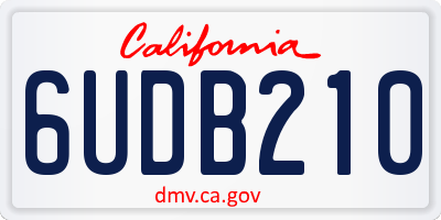 CA license plate 6UDB210
