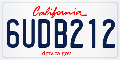 CA license plate 6UDB212