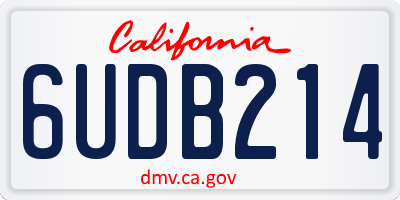 CA license plate 6UDB214