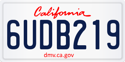CA license plate 6UDB219