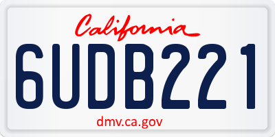 CA license plate 6UDB221
