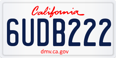 CA license plate 6UDB222