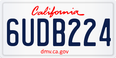 CA license plate 6UDB224