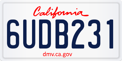 CA license plate 6UDB231