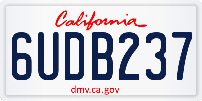 CA license plate 6UDB237
