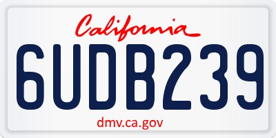 CA license plate 6UDB239