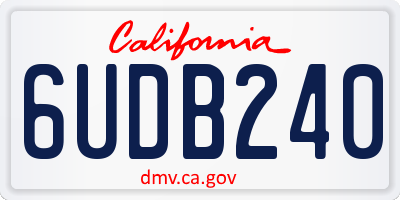 CA license plate 6UDB240