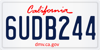 CA license plate 6UDB244