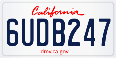 CA license plate 6UDB247