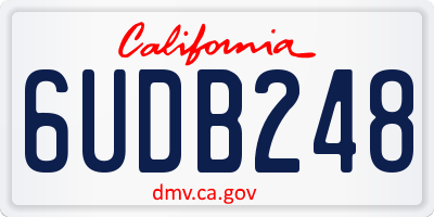 CA license plate 6UDB248