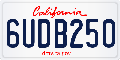 CA license plate 6UDB250