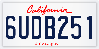 CA license plate 6UDB251