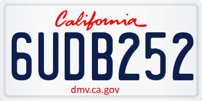 CA license plate 6UDB252