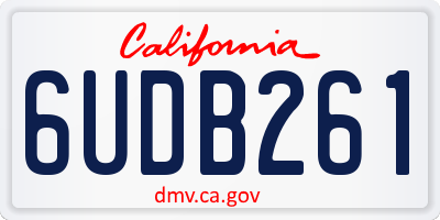 CA license plate 6UDB261