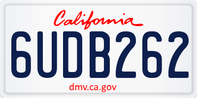 CA license plate 6UDB262