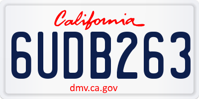 CA license plate 6UDB263