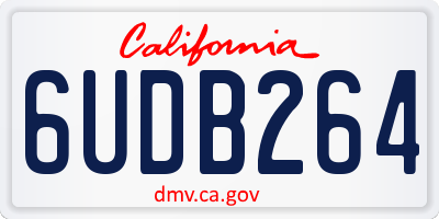 CA license plate 6UDB264