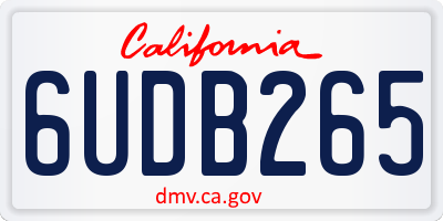 CA license plate 6UDB265